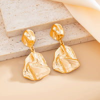 Thumbnail for Geometric Irregular Pleated Pattern Dangle Earrings - ArtGalleryZen