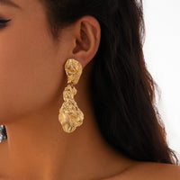 Thumbnail for Geometric Irregular Pleated Pattern Dangle Earrings