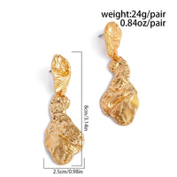 Thumbnail for Geometric Irregular Pleated Pattern Dangle Earrings