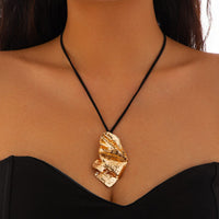 Thumbnail for Geometric Irregular Pleated Pendant Velvet Necklace