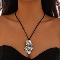 Thumbnail for Geometric Irregular Pleated Pendant Velvet Necklace