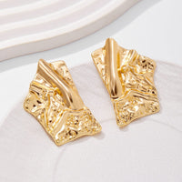Thumbnail for Geometric Irregular Pleated Square Stud Earrings - ArtGalleryZen