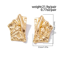 Thumbnail for Geometric Irregular Pleated Square Stud Earrings - ArtGalleryZen
