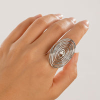 Thumbnail for Geometric Irregular Spiral Oval Ring