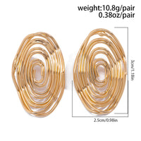 Thumbnail for Geometric Irregular Spiral Oval Stud Earrings