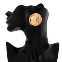 Thumbnail for Geometric Irregular Textured Round Disk Stud Earrings - ArtGalleryZen