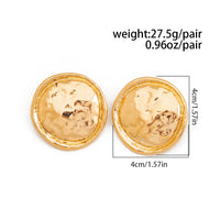 Thumbnail for Geometric Irregular Textured Round Disk Stud Earrings - ArtGalleryZen