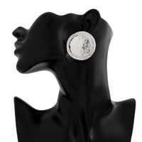 Thumbnail for Geometric Irregular Textured Round Disk Stud Earrings - ArtGalleryZen