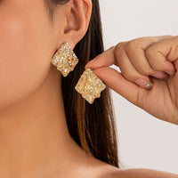 Thumbnail for Geometric Irregular Textured Square Stud Earrings