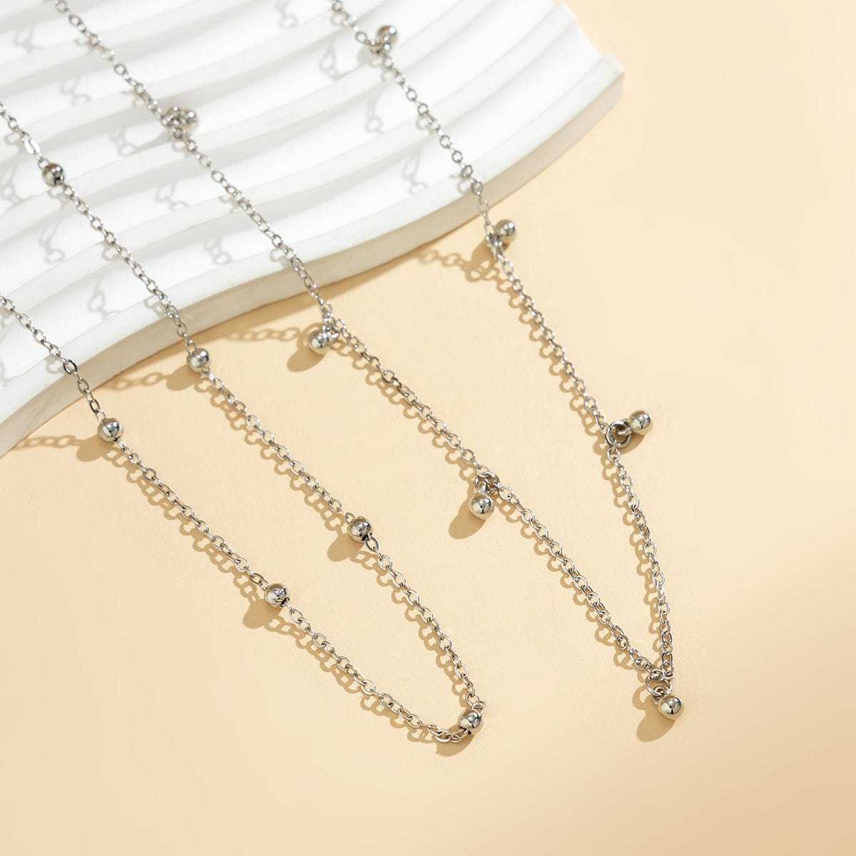 Geometric Layered Ball Tassel Saturn Belly Chain Set - ArtGalleryZen