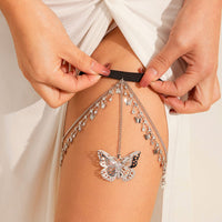 Thumbnail for Geometric Layered Butterfly Crystal Tassel Elastic Thigh Leg Chain