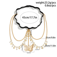 Thumbnail for Geometric Layered Butterfly Crystal Tassel Elastic Thigh Leg Chain