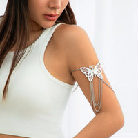 Thumbnail for Geometric Layered Butterfly Tassel Arm Chain - ArtGalleryZen