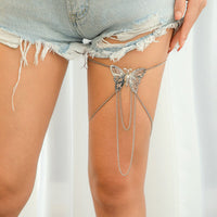 Thumbnail for Geometric Layered Butterfly Tassel Thigh Leg Chain - ArtGalleryZen