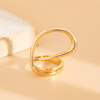 Thumbnail for Geometric Layered Gold Silver Plated Curved Ring