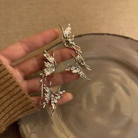 Thumbnail for Geometric Liquid Butterfly Ear Cuff Climber Crawler Wrap Earring - ArtGalleryZen