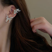 Thumbnail for Geometric Liquid Butterfly Ear Cuff Climber Crawler Wrap Earring - ArtGalleryZen