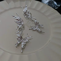 Thumbnail for Geometric Liquid Butterfly Ear Cuff Climber Crawler Wrap Earring - ArtGalleryZen