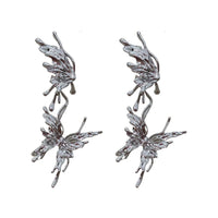 Thumbnail for Geometric Liquid Butterfly Ear Cuff Climber Crawler Wrap Earring