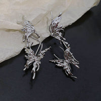 Thumbnail for Geometric Liquid Butterfly Ear Cuff Climber Crawler Wrap Earring