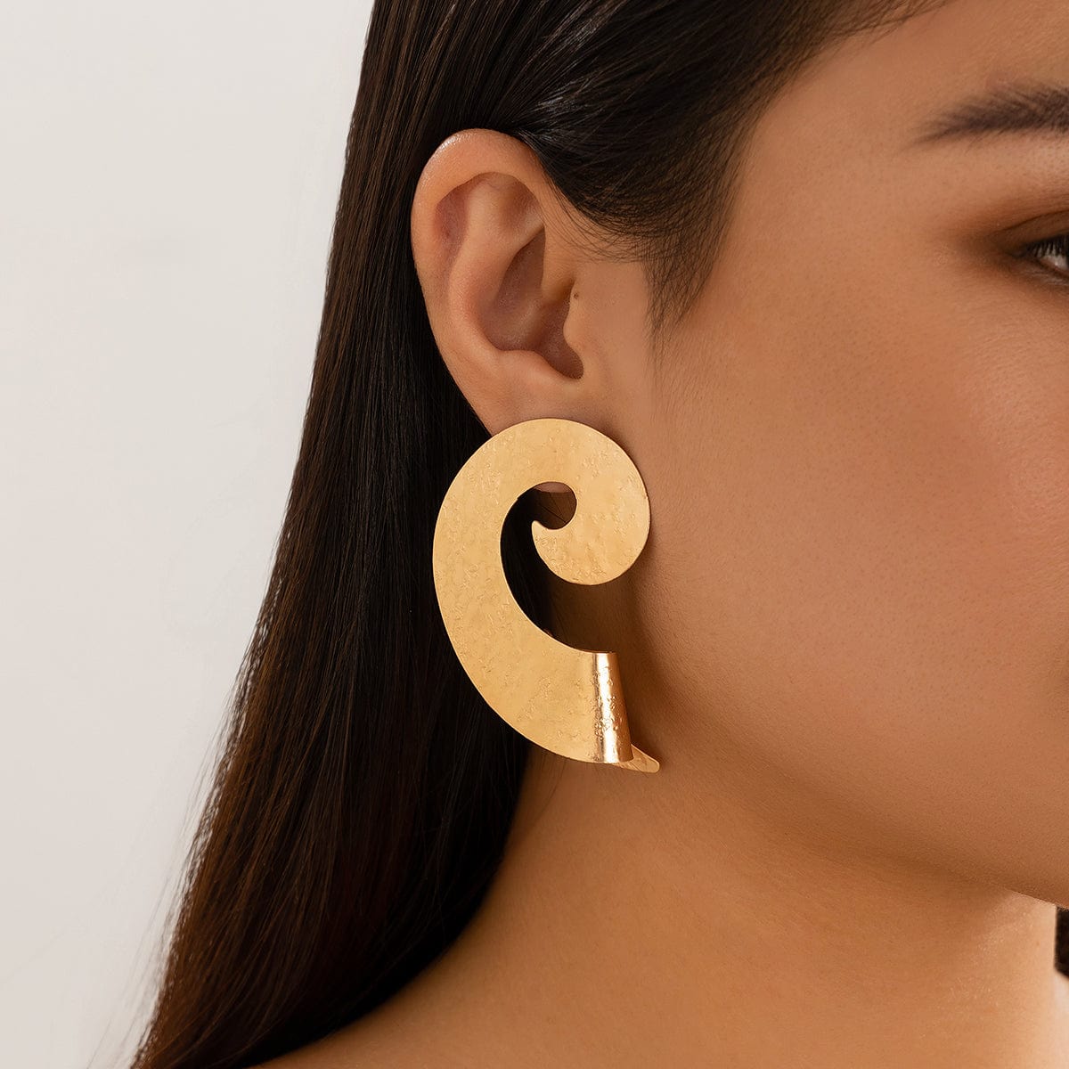 Geometric Metal Spiral Folding Pattern Earrings - ArtGalleryZen