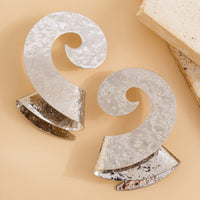 Thumbnail for Geometric Metal Spiral Folding Pattern Earrings - ArtGalleryZen