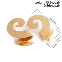 Thumbnail for Geometric Metal Spiral Folding Pattern Earrings