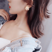 Thumbnail for Geometric Metallic Pearl Earrings - ArtGalleryZen