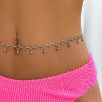 Thumbnail for Geometric Minimalist Ball Tassel Hoop Belly Chain - ArtGalleryZen