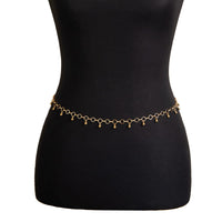 Thumbnail for Geometric Minimalist Ball Tassel Hoop Belly Chain - ArtGalleryZen