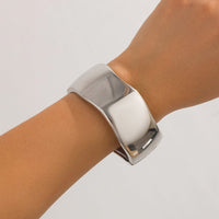 Thumbnail for Geometric Minimalist Curved Wide Cuff Bangle Bracelet