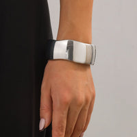 Thumbnail for Geometric Minimalist Curved Wide Cuff Bangle Bracelet