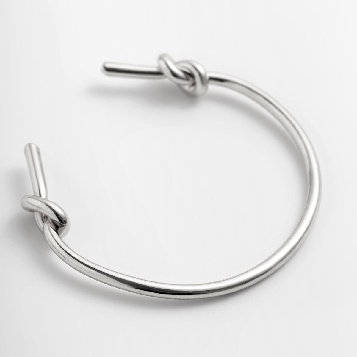 Geometric Minimalist Double Knotted Bangle Bracelet