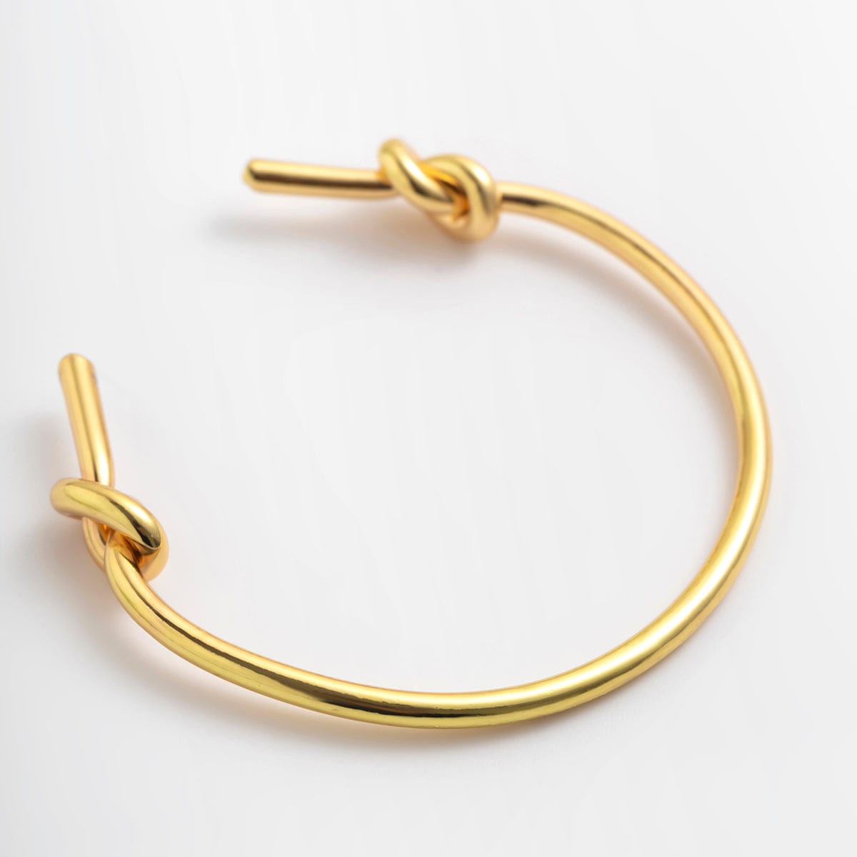 Geometric Minimalist Double Knotted Bangle Bracelet