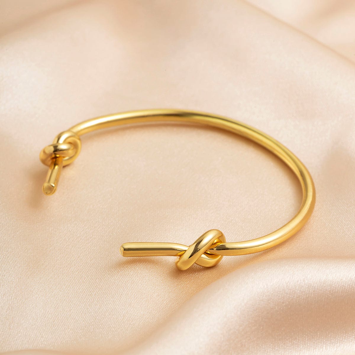 Geometric Minimalist Double Knotted Bangle Bracelet