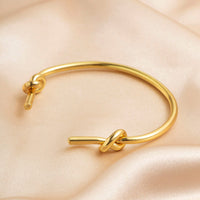 Thumbnail for Geometric Minimalist Double Knotted Bangle Bracelet