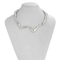 Thumbnail for Geometric Minimalist Flow Water Collar Necklace - ArtGalleryZen