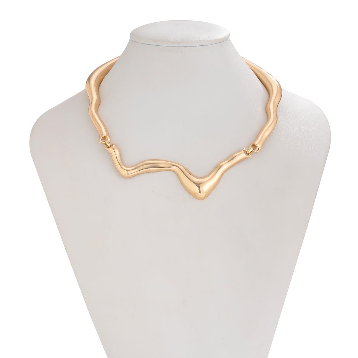 Geometric Minimalist Flow Water Collar Necklace - ArtGalleryZen