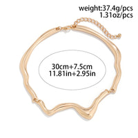 Thumbnail for Geometric Minimalist Flow Water Collar Necklace - ArtGalleryZen