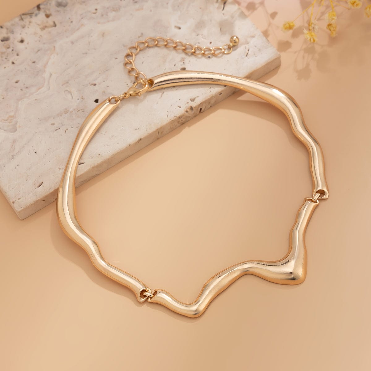 Geometric Minimalist Flow Water Collar Necklace