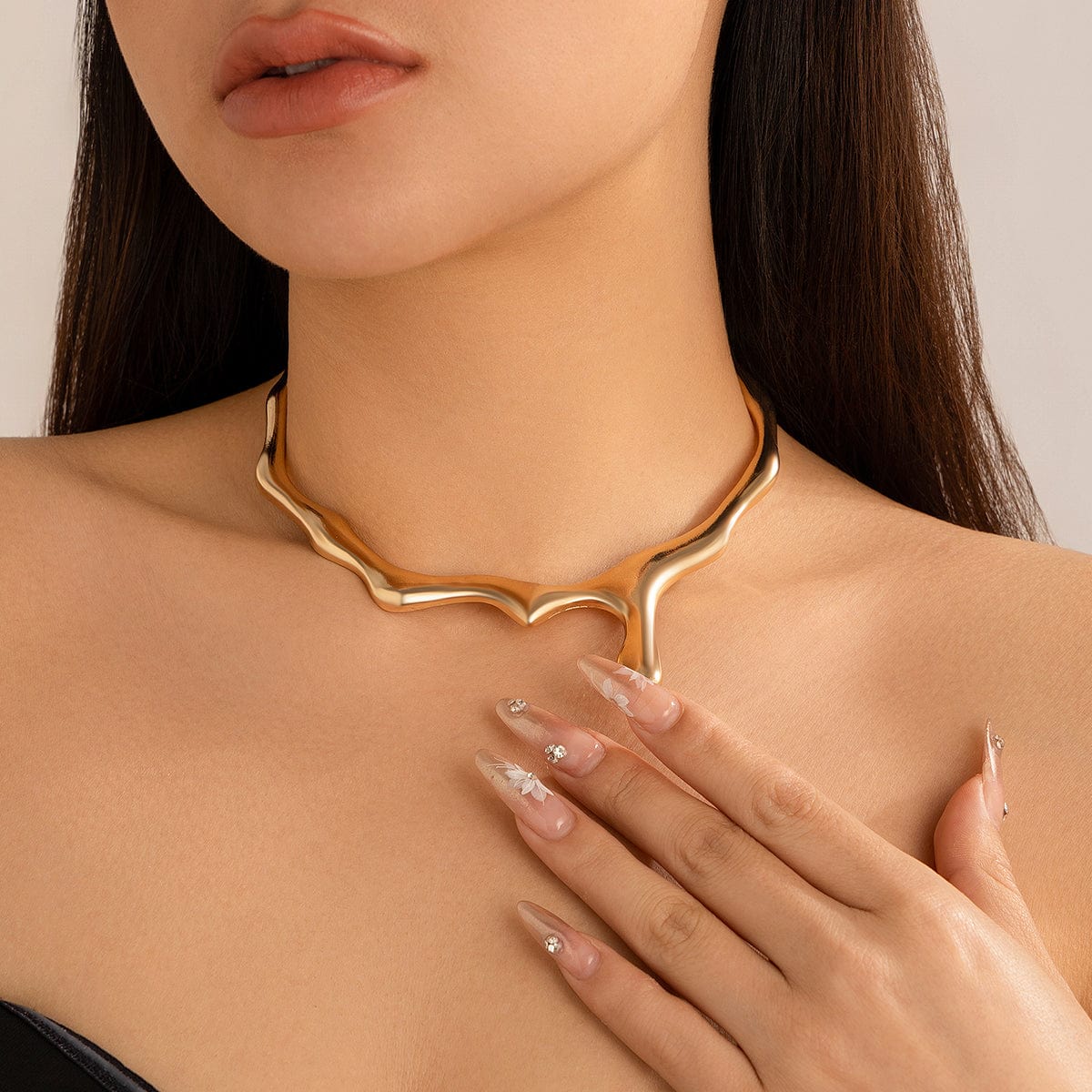 Geometric Minimalist Flow Waterdrop Collar Necklace