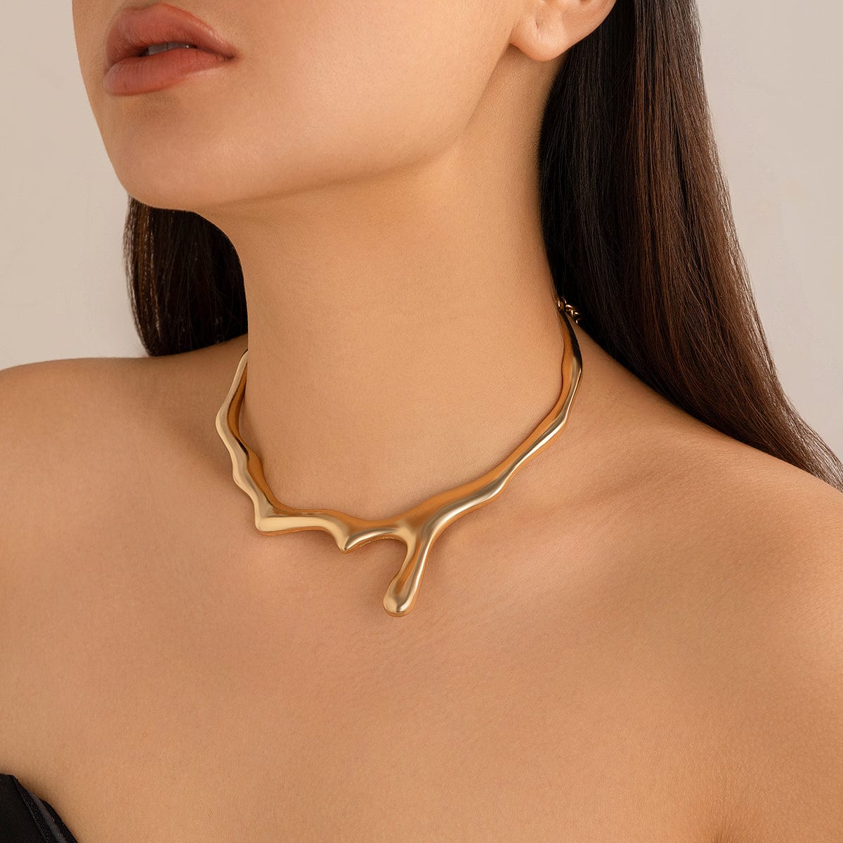 Geometric Minimalist Flow Waterdrop Collar Necklace