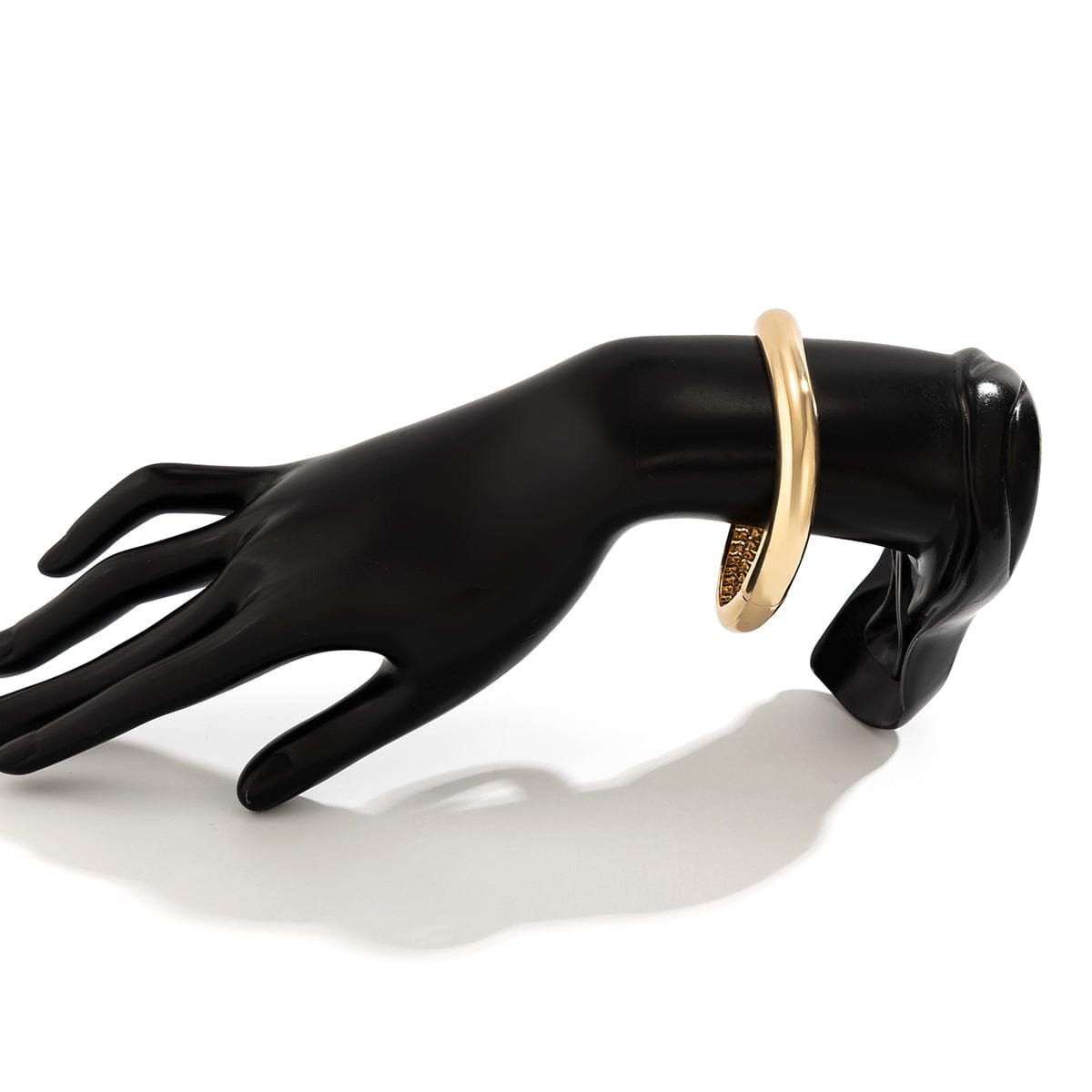 Geometric Minimalist Glossy Curved Bangle Bracelet - ArtGalleryZen