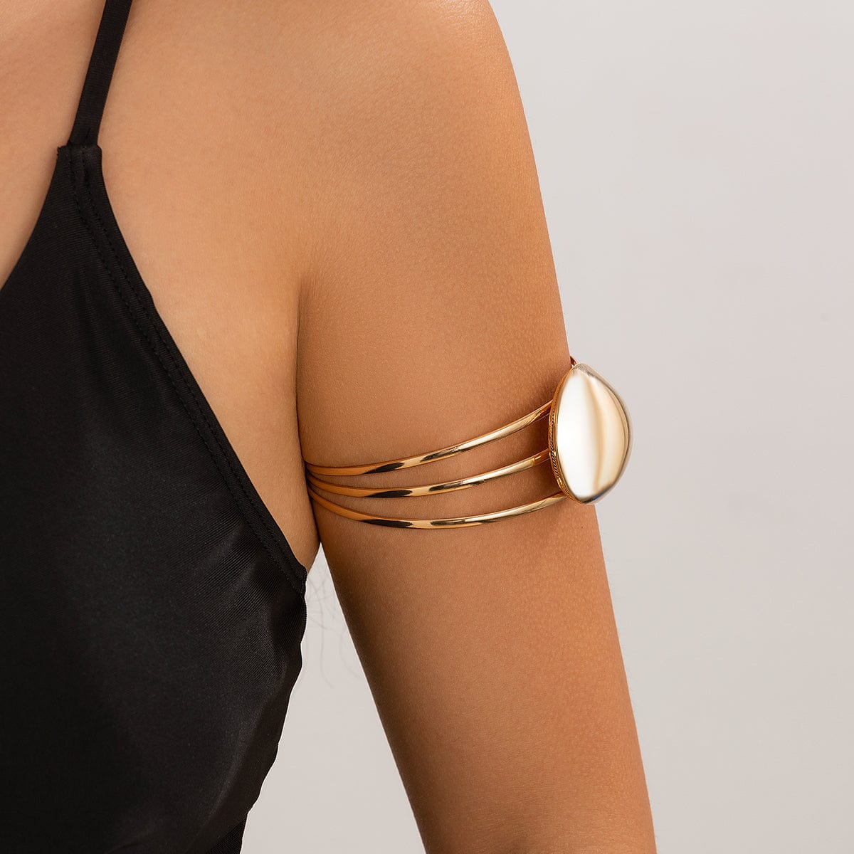 Geometric Minimalist Glossy Round Charm Arm Cuff