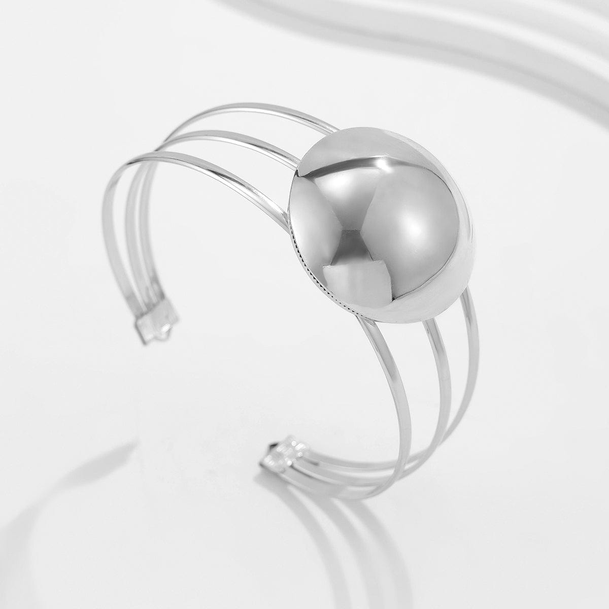 Geometric Minimalist Glossy Round Charm Arm Cuff