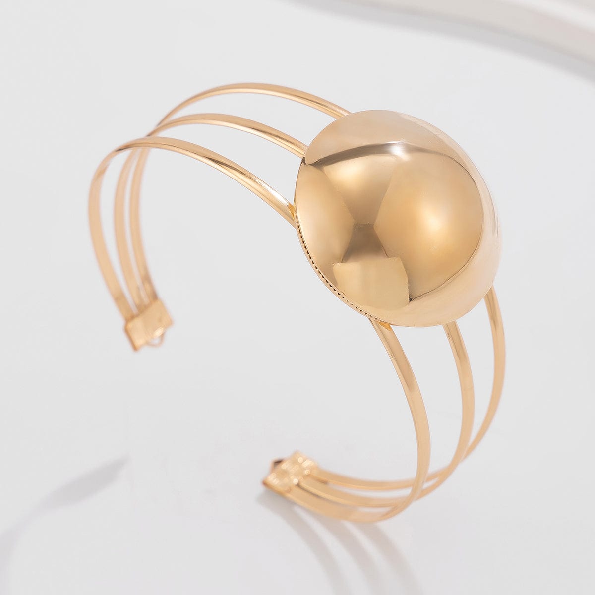 Geometric Minimalist Glossy Round Charm Arm Cuff