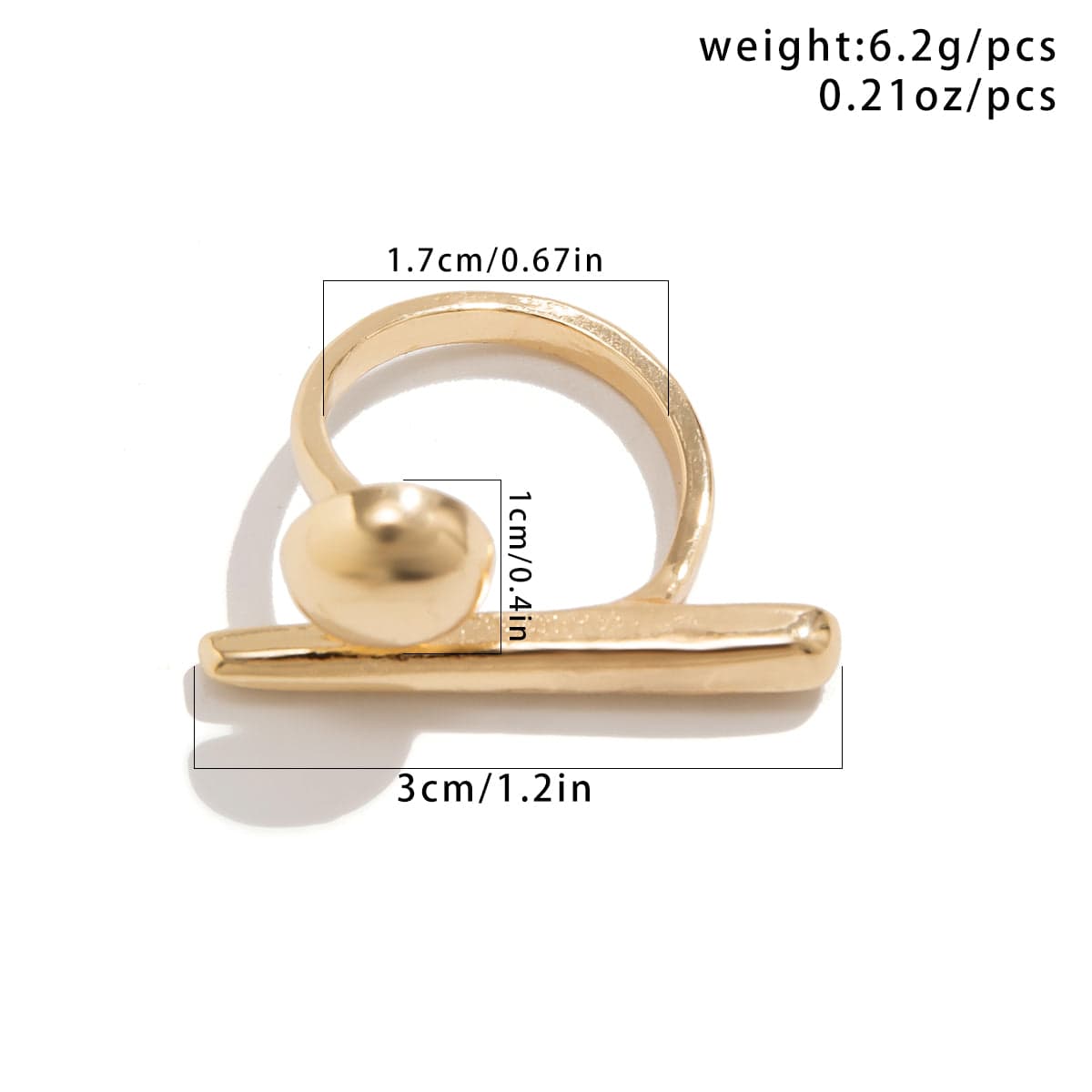 Geometric Minimalist Glossy Round Open Ring - ArtGalleryZen