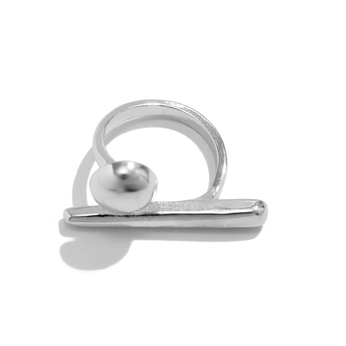 Geometric Minimalist Glossy Round Open Ring - ArtGalleryZen