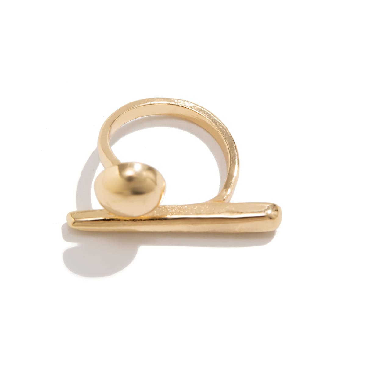 Geometric Minimalist Glossy Round Open Ring - ArtGalleryZen