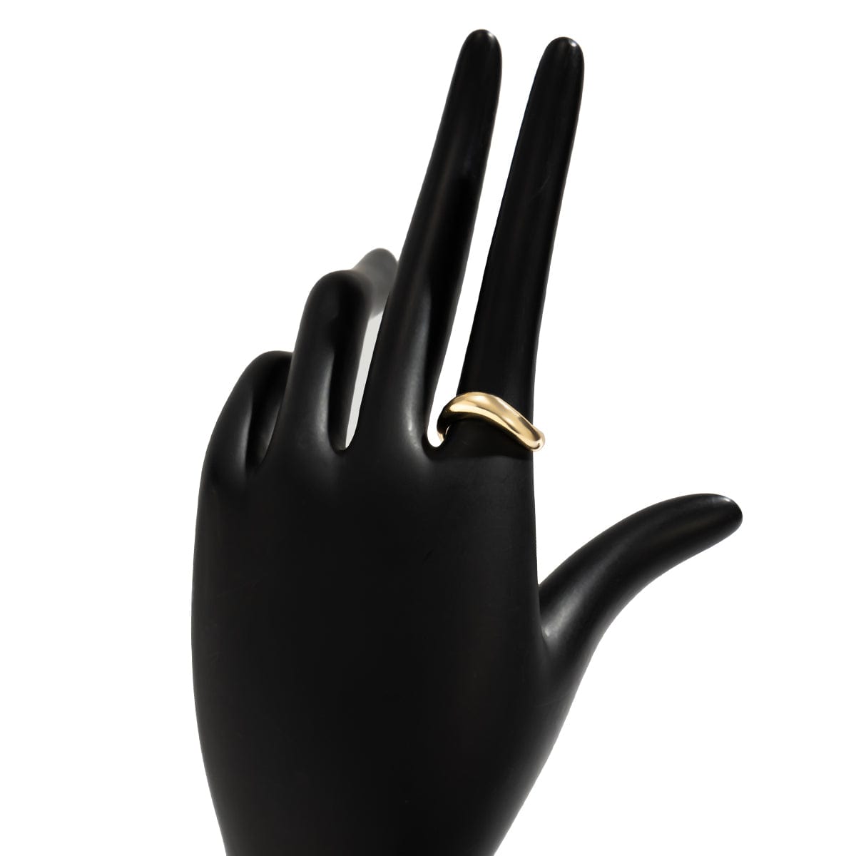 Geometric Minimalist Gold Silver Plated Curved Ring - ArtGalleryZen